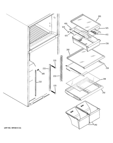 Fresh food shelves