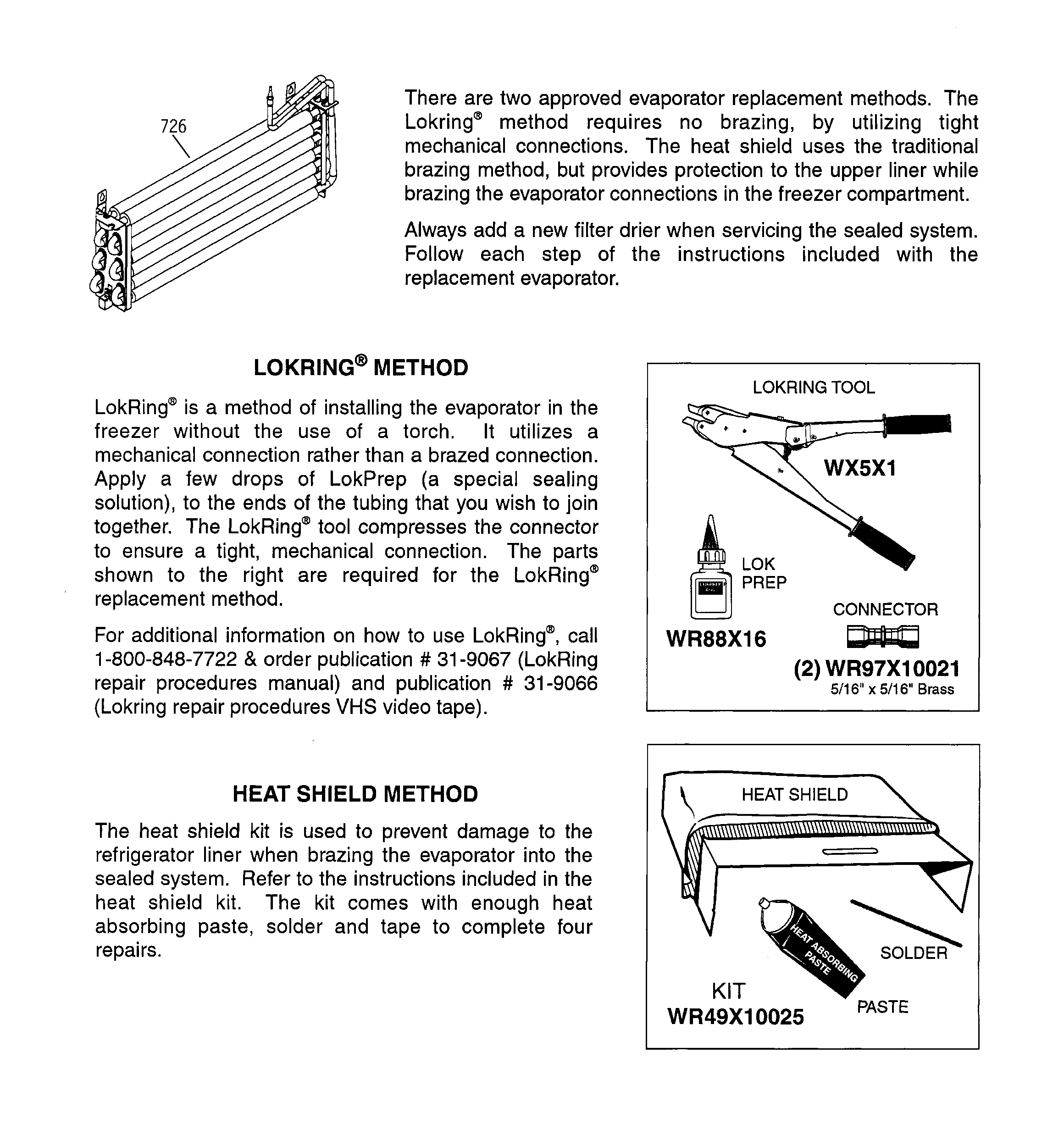 EVAPORATOR INSTRUCTIONS