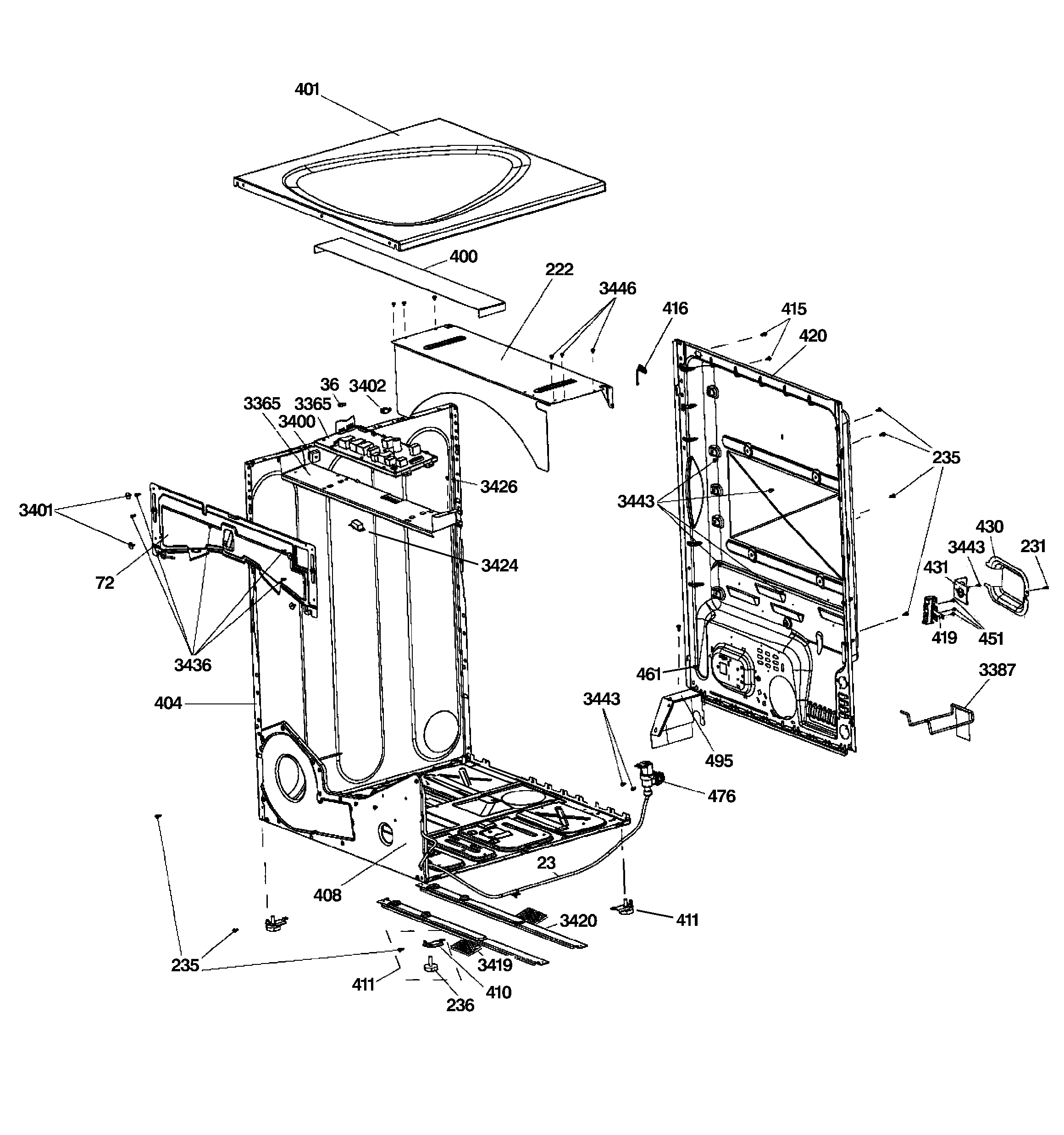 Cabinet & top panel
