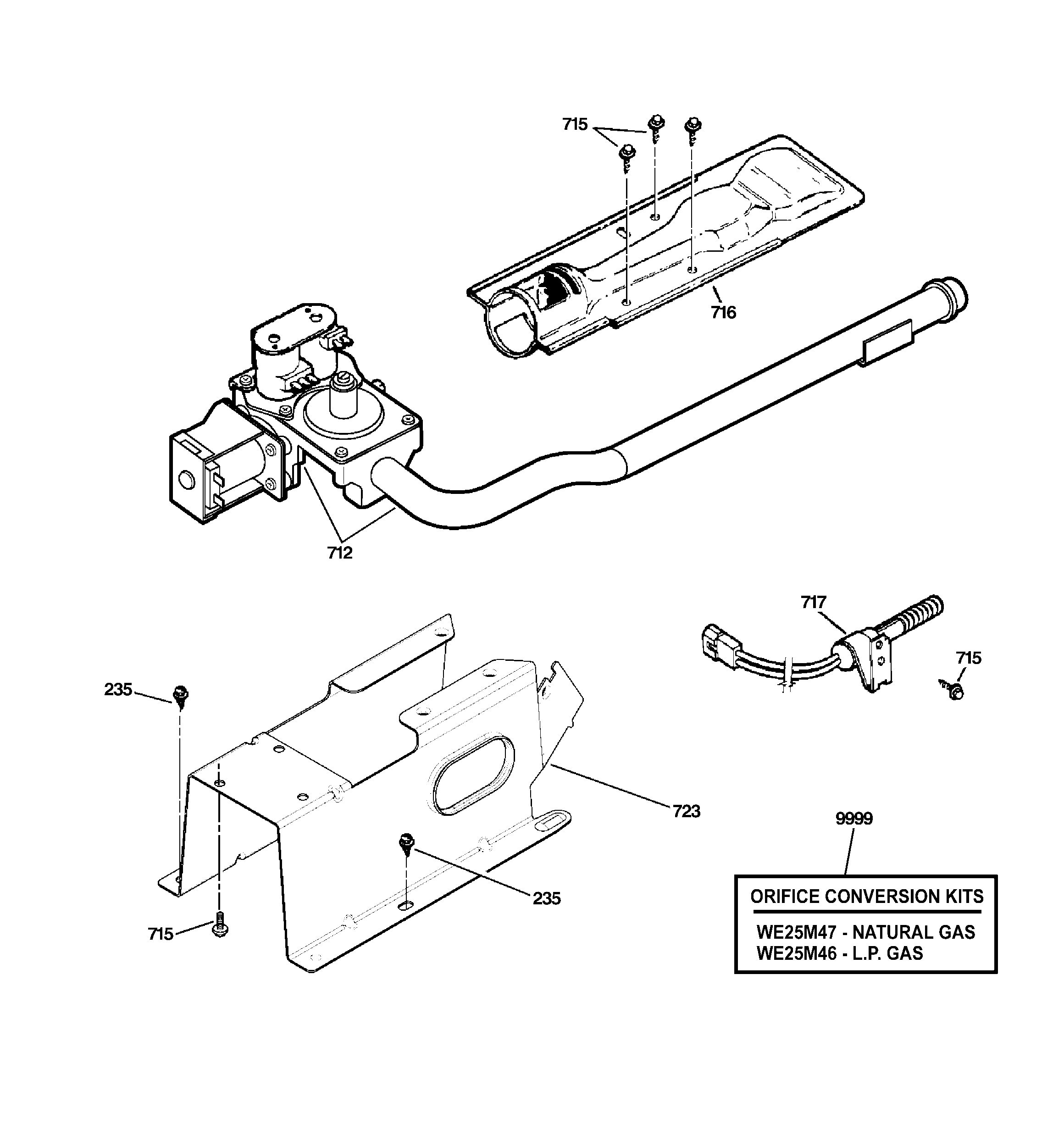 Gas vlave & burner parts