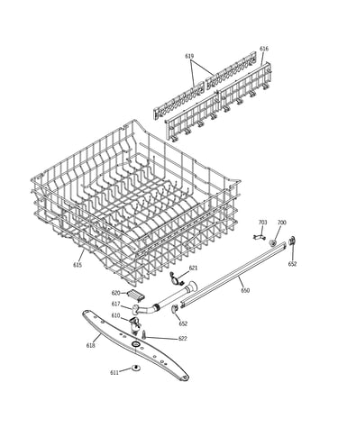 Upper rack assembly