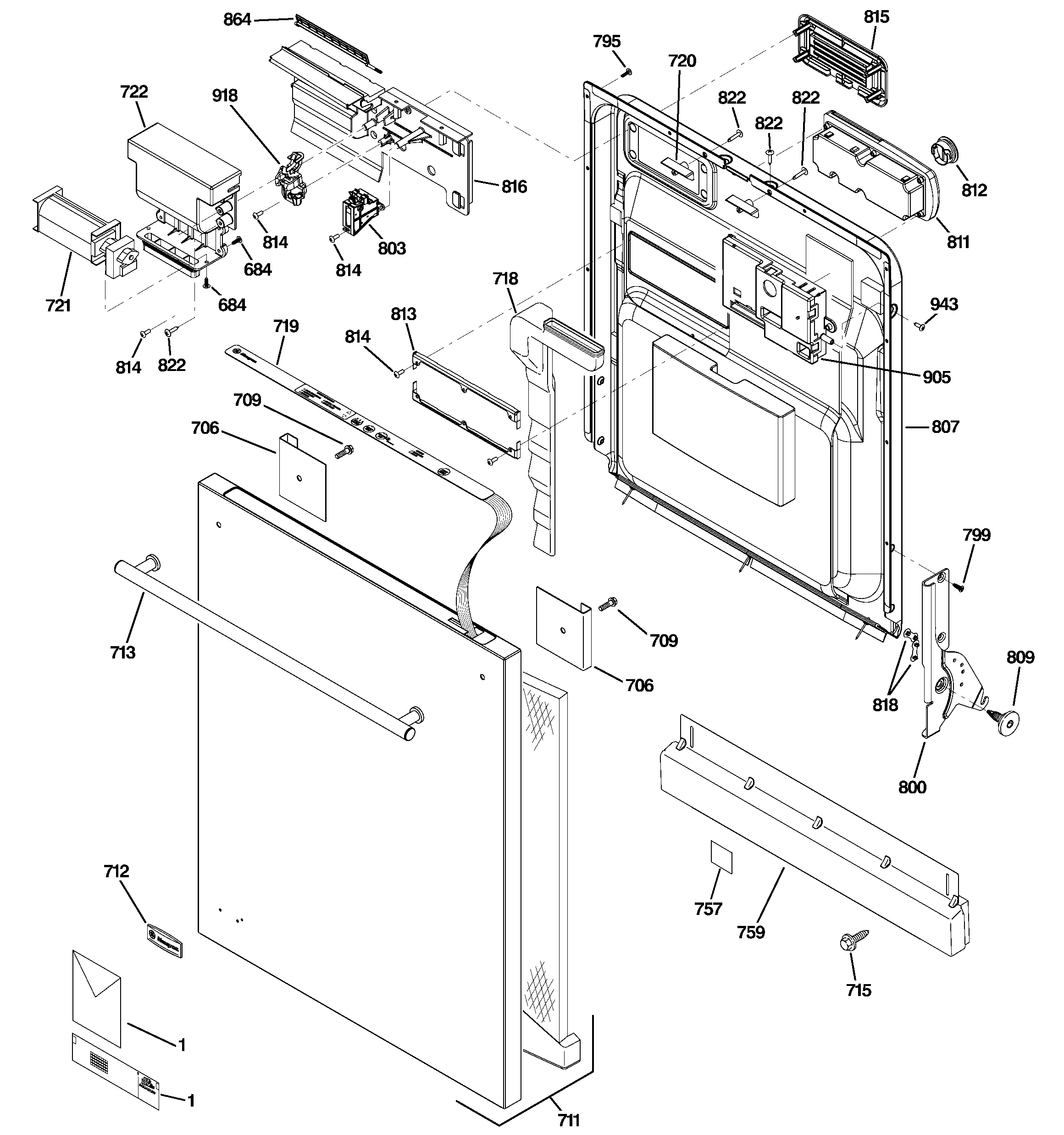 Escutcheon & door assembly
