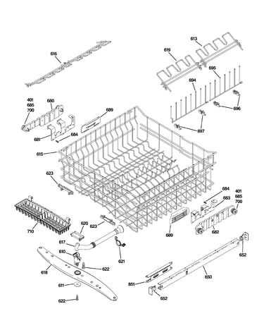 Upper rack assembly