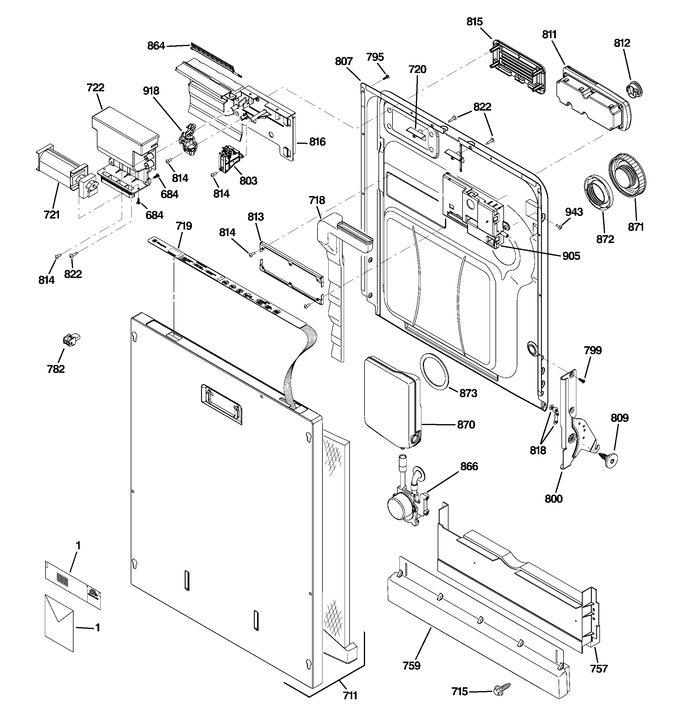 Escutcheon & door assembly
