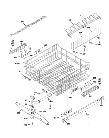 Upper rack assembly