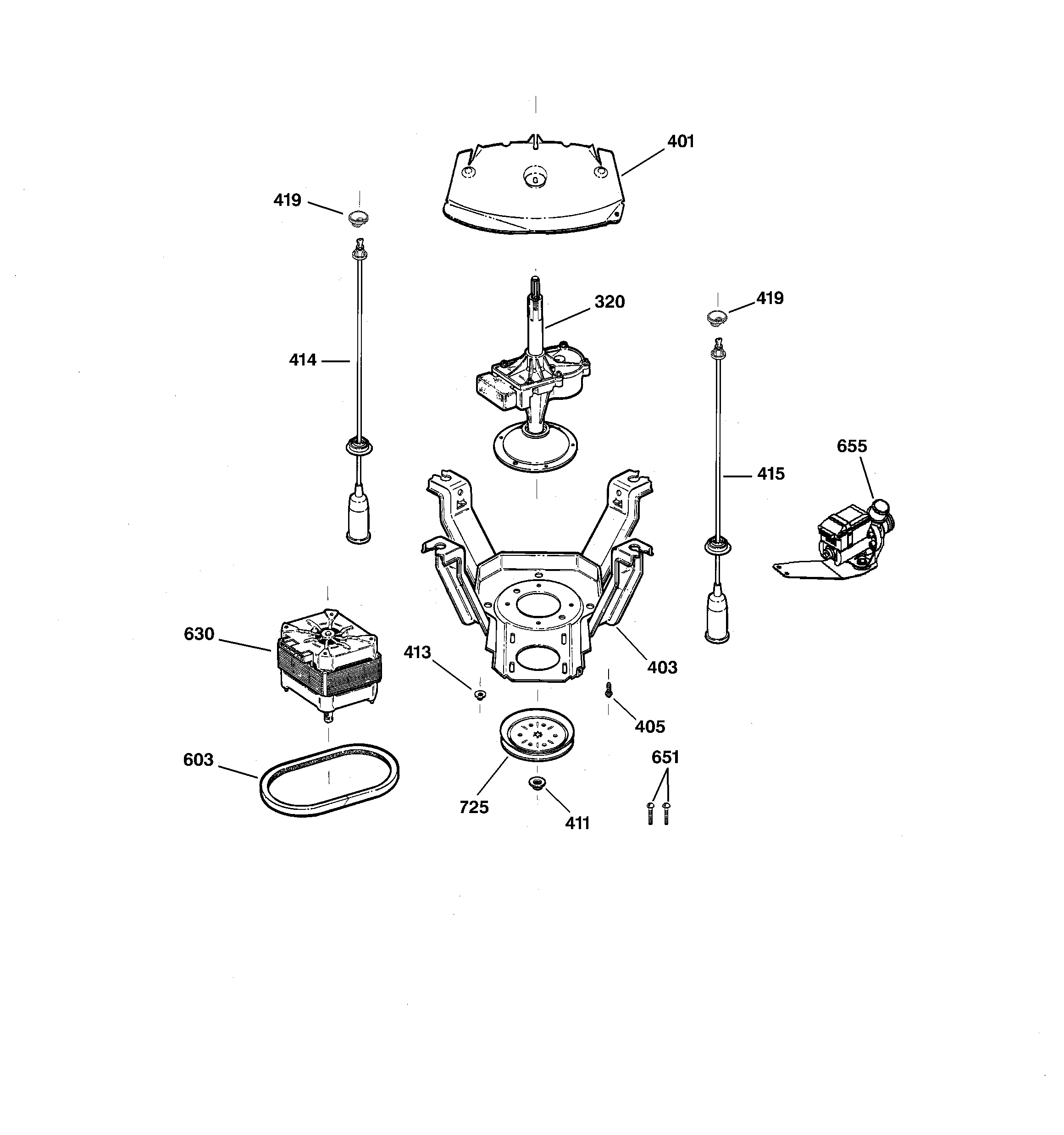 Suspension, pump & drive components