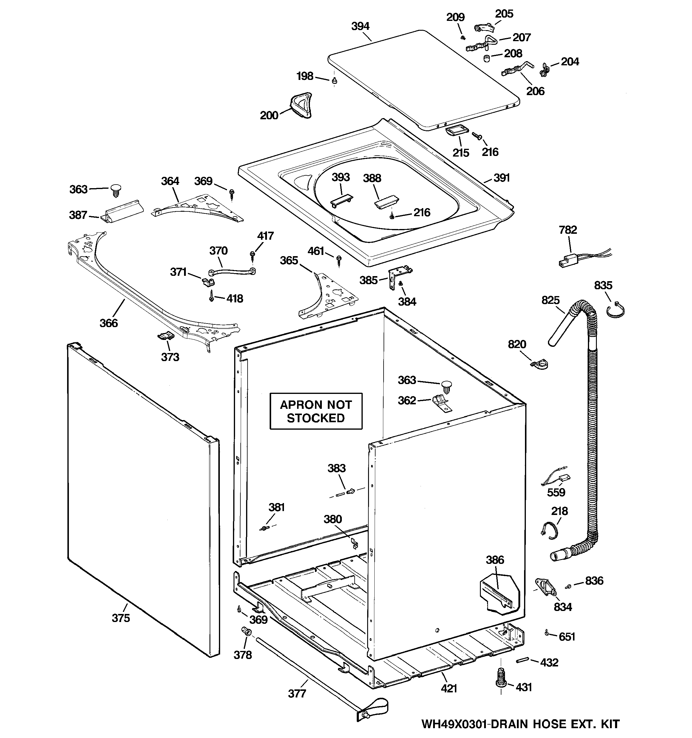 Cabinet, cover & top panel