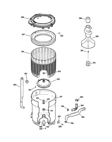 Tub, basket & agitator