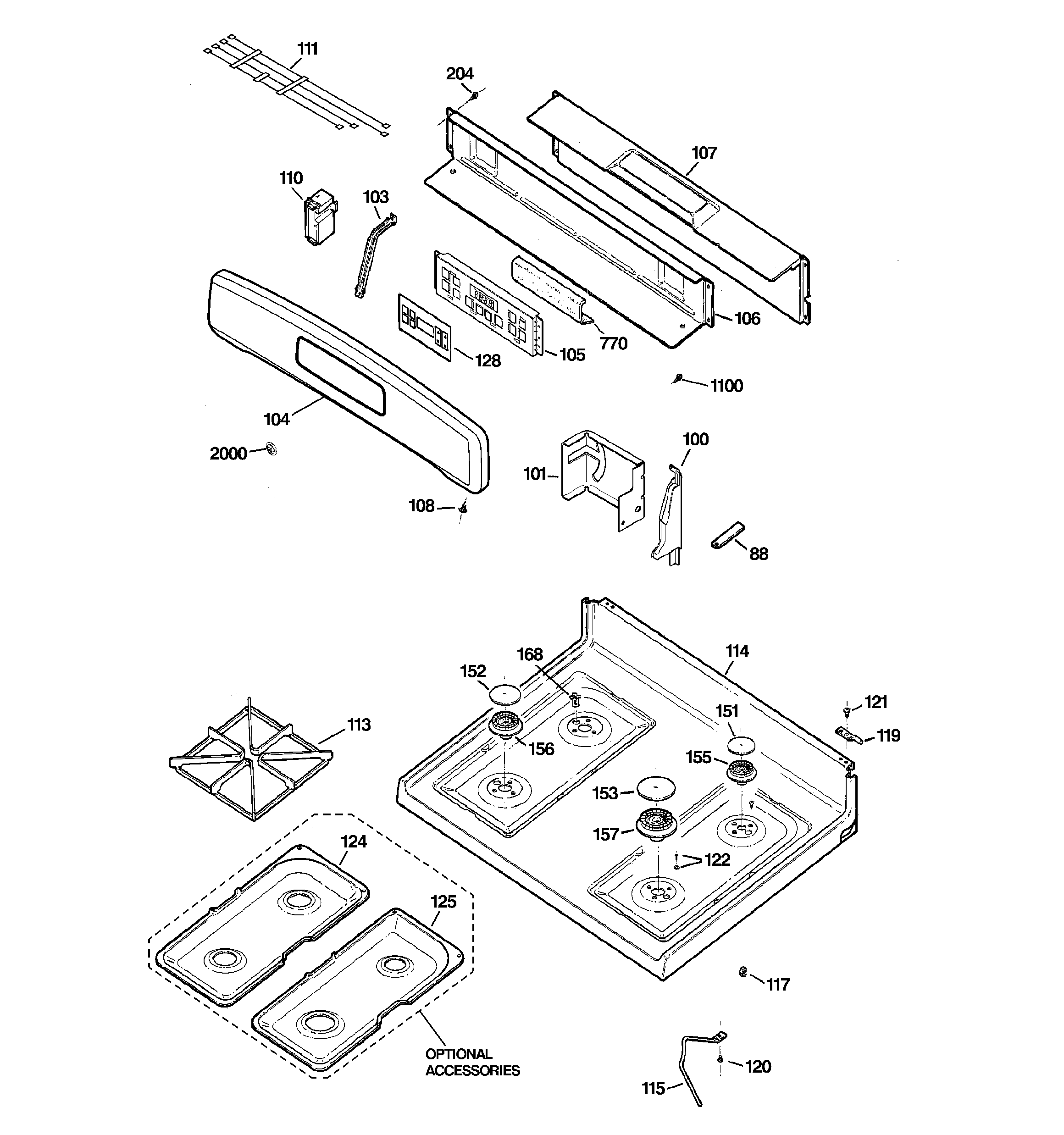 CONTROL PANEL & COOKTOP