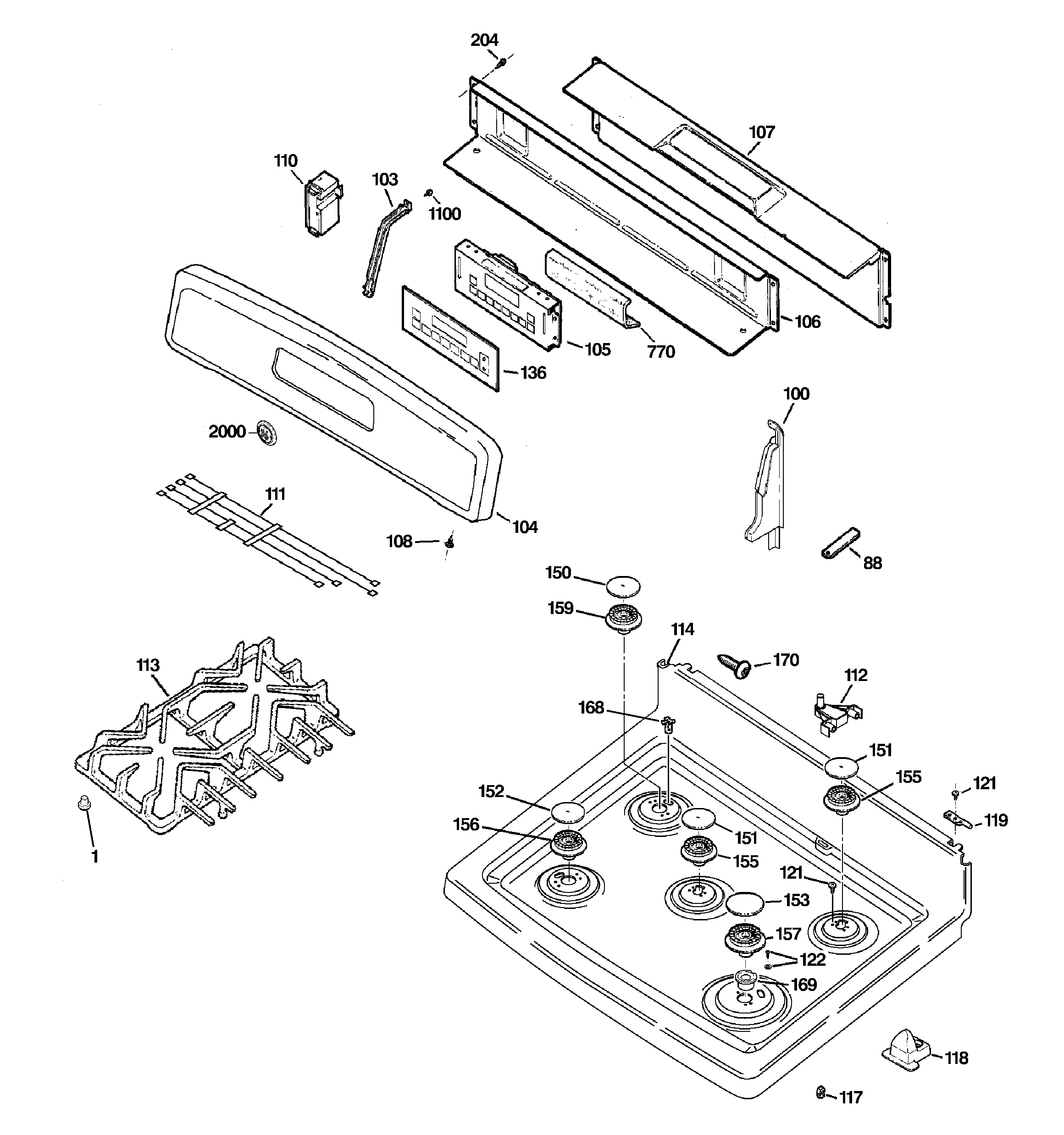 CONTROL PANEL & COOKTOP