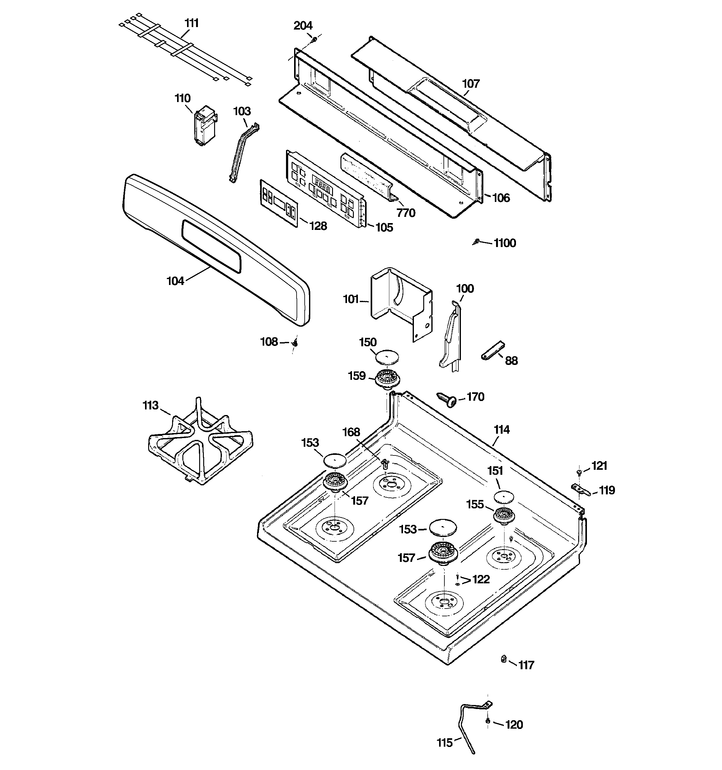 CONTROL PANEL & COOKTOP