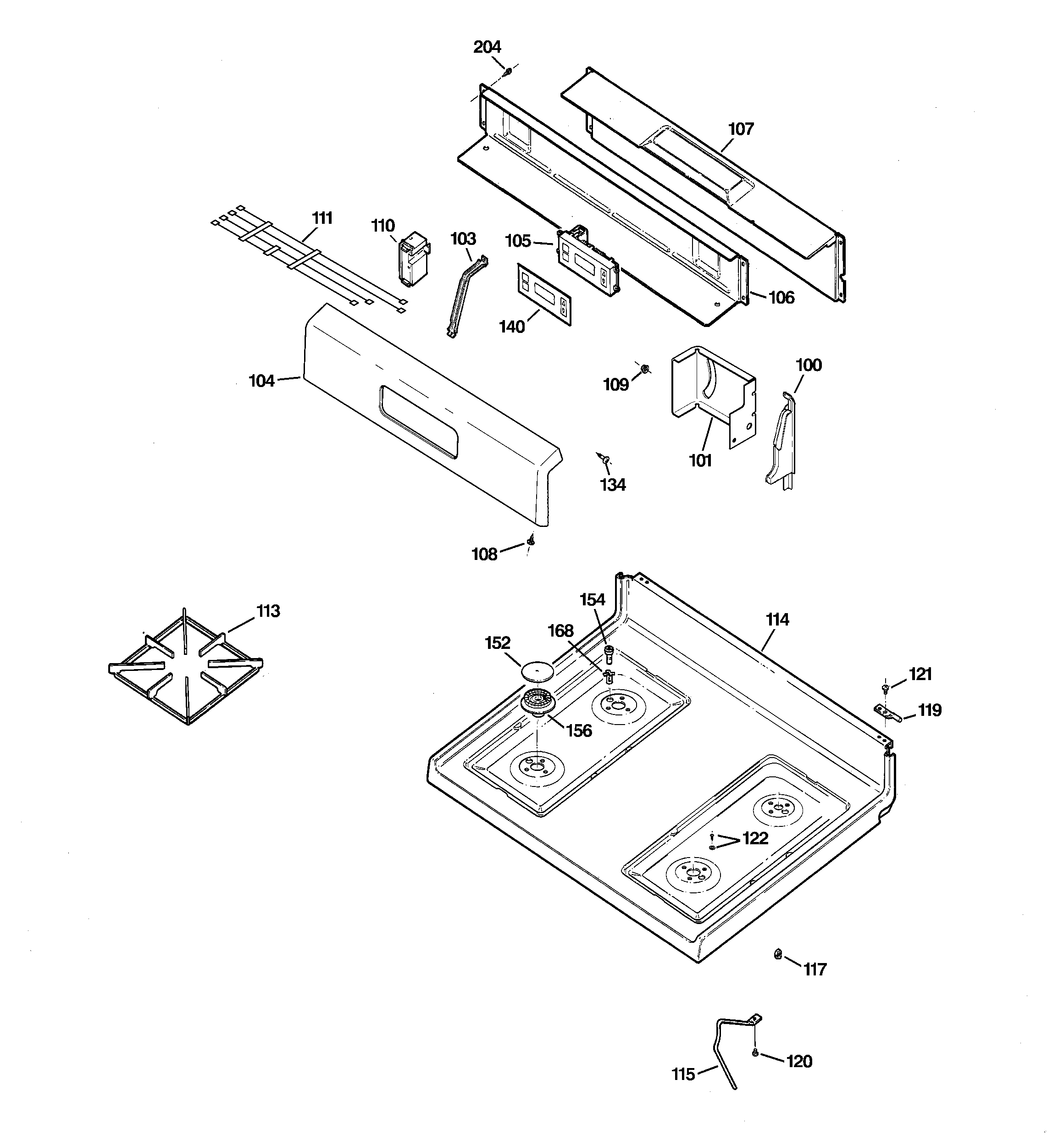 CONTROL PANEL & COOKTOP