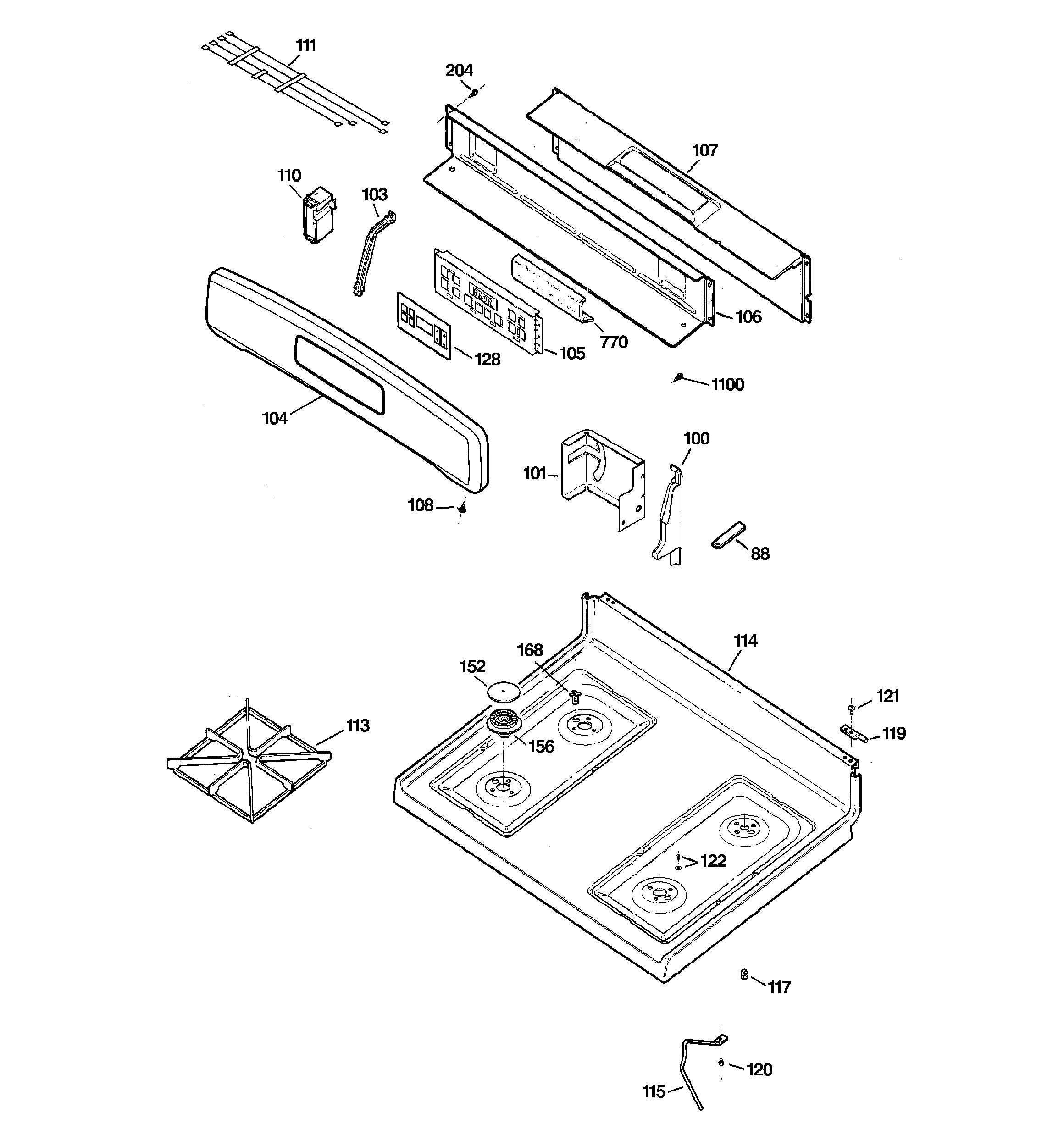 CONTROL PANEL & COOKTOP