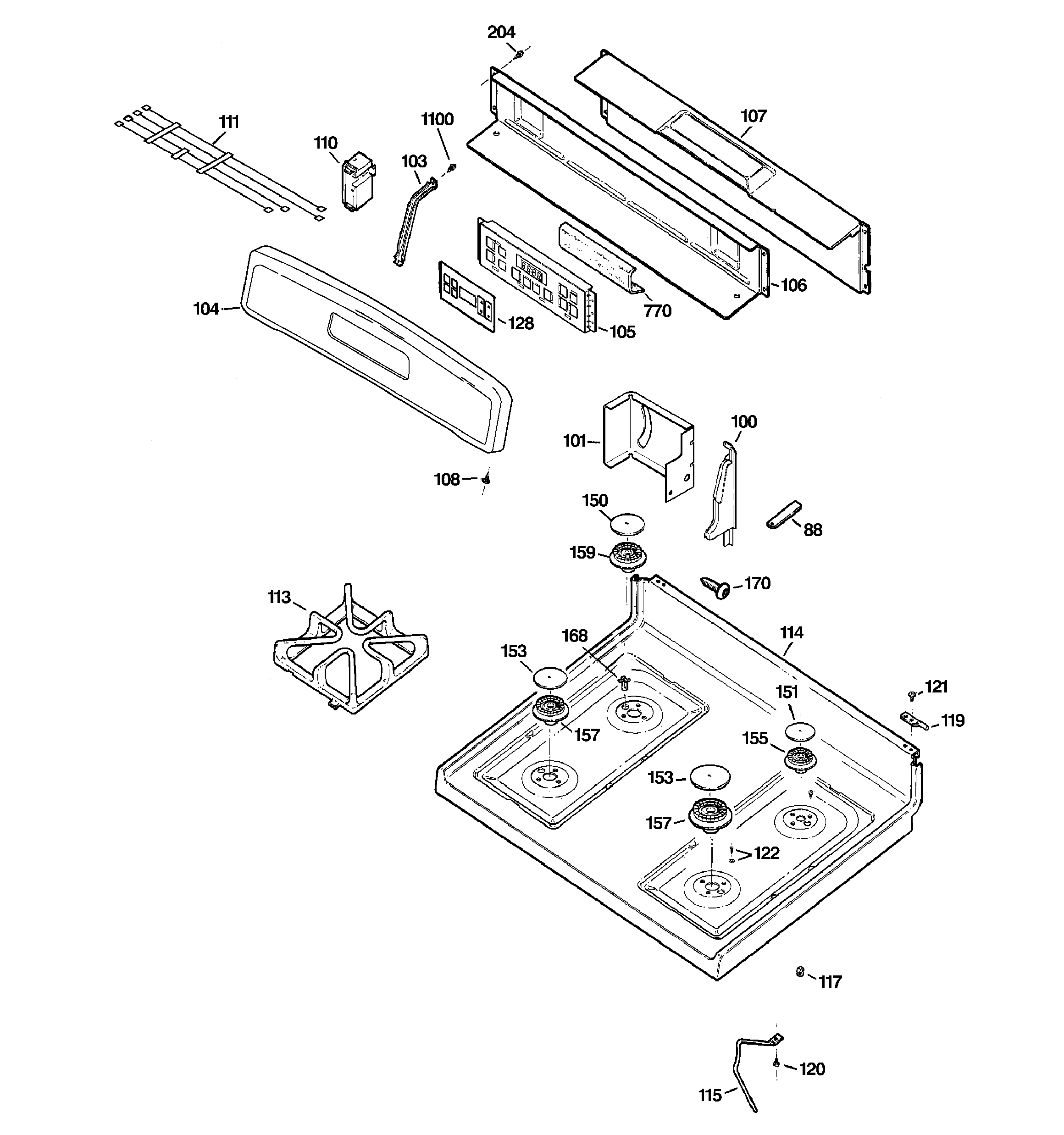 CONTROL PANEL & COOKTOP