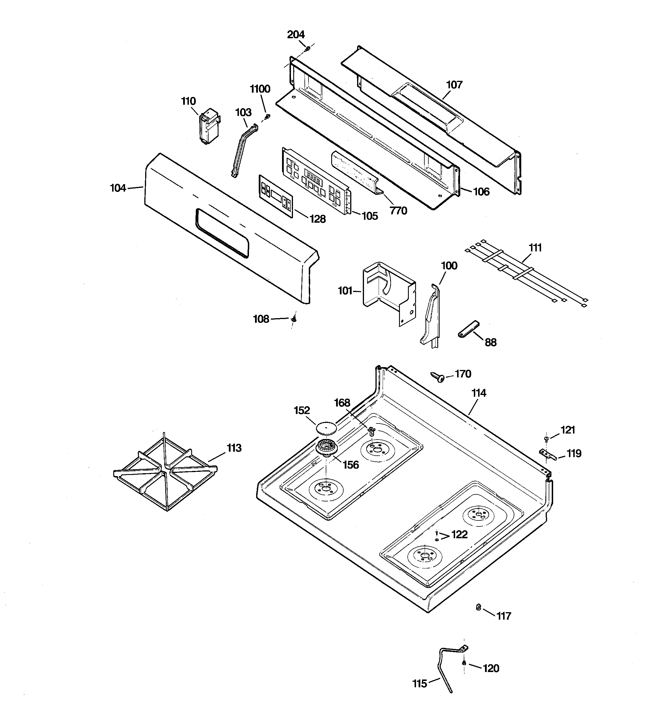 CONTROL PANEL & COOKTOP