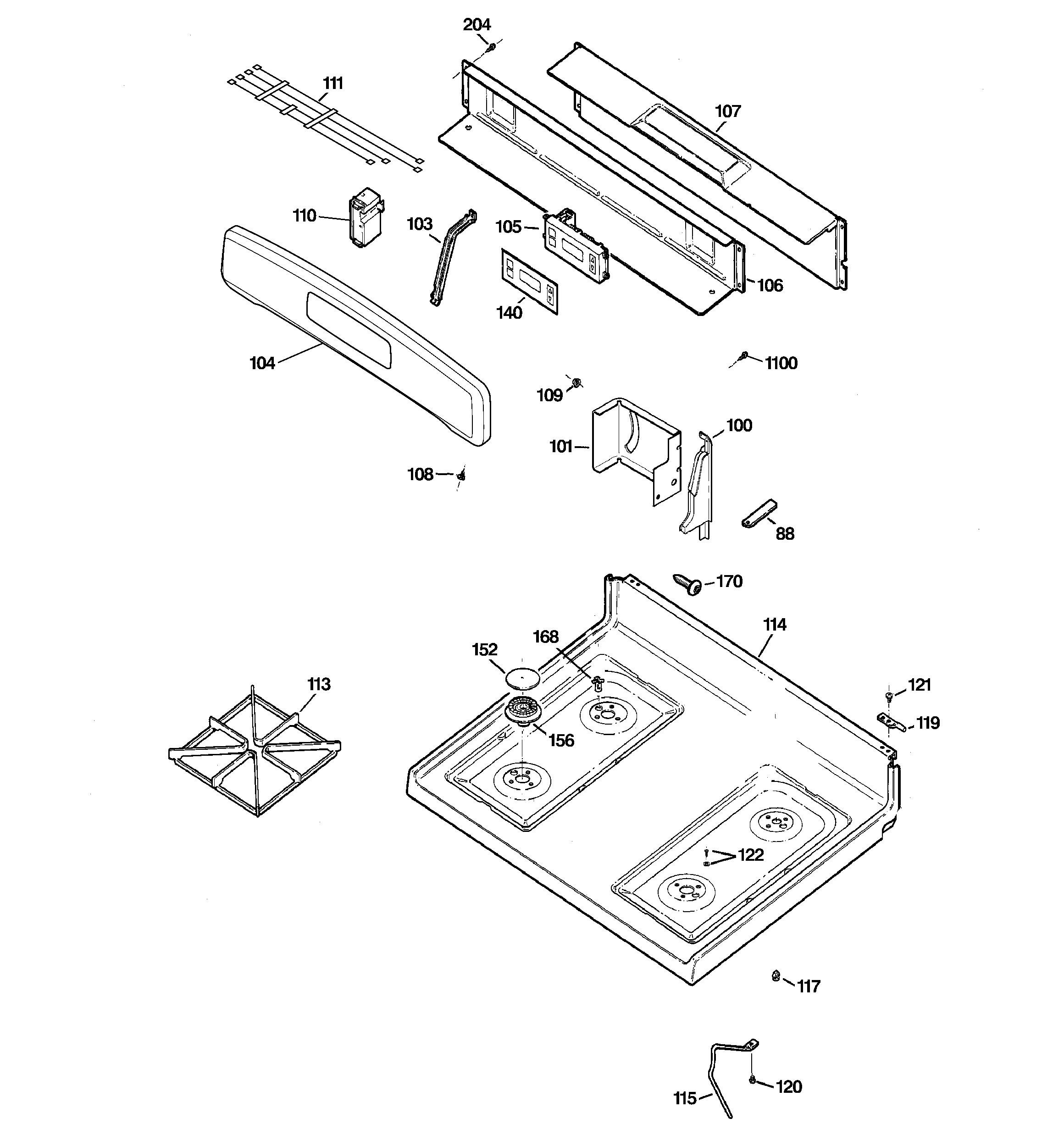 CONTROL PANEL & COOKTOP