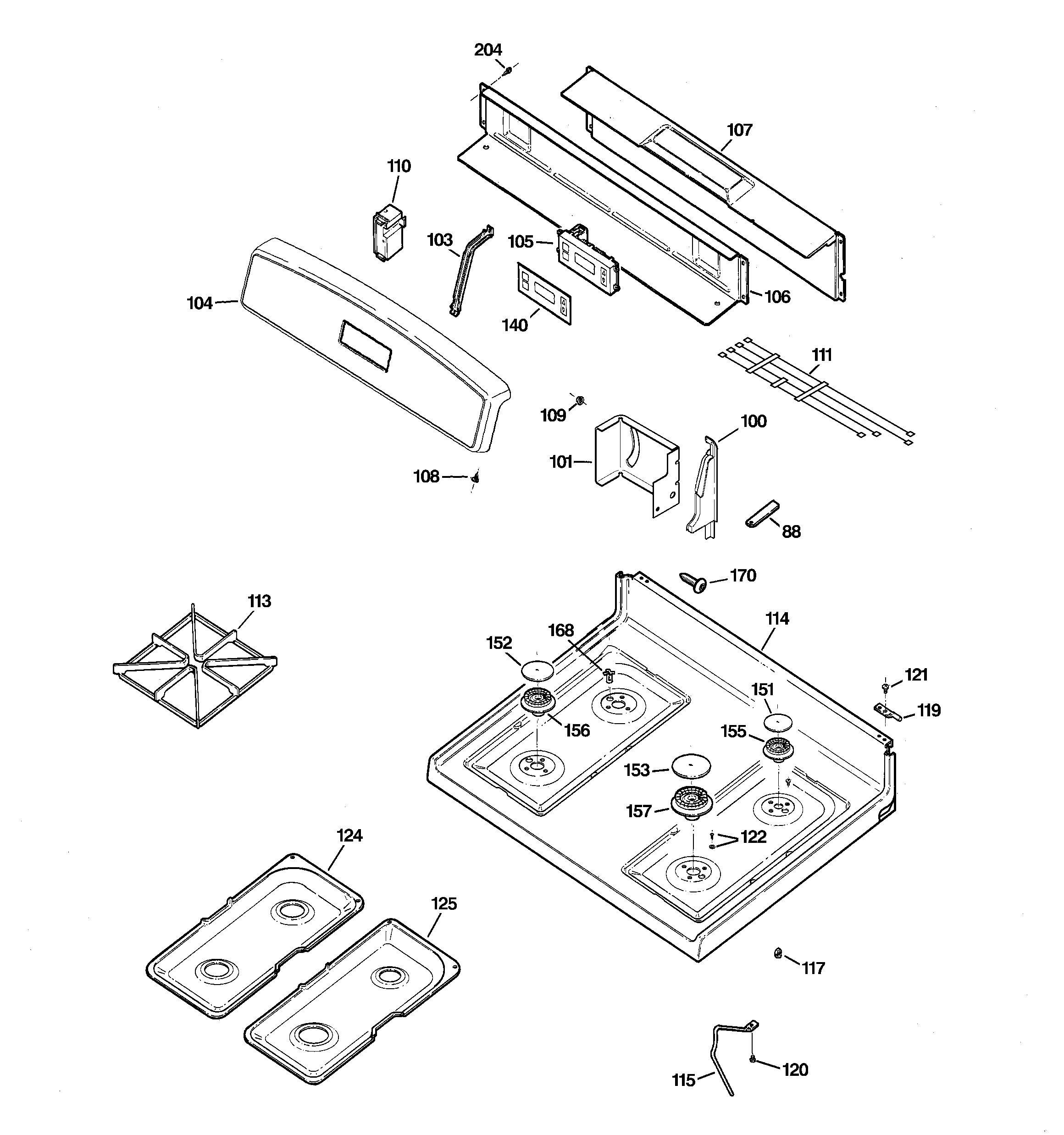 CONTROL PANEL & COOKTOP