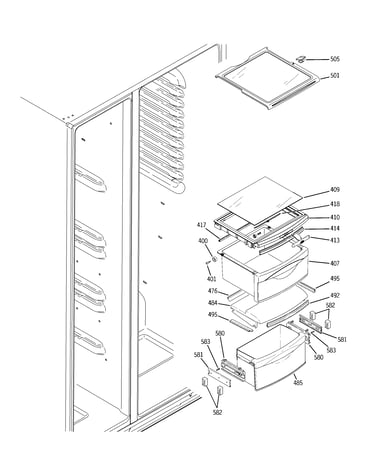 Fresh food shelves