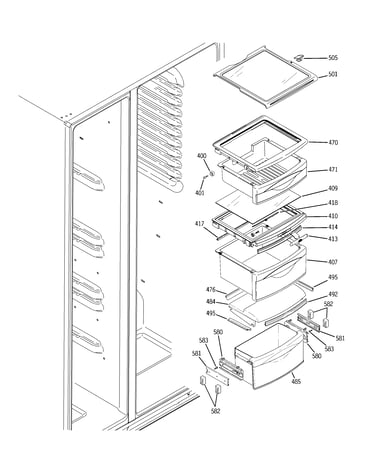 Fresh food shelves