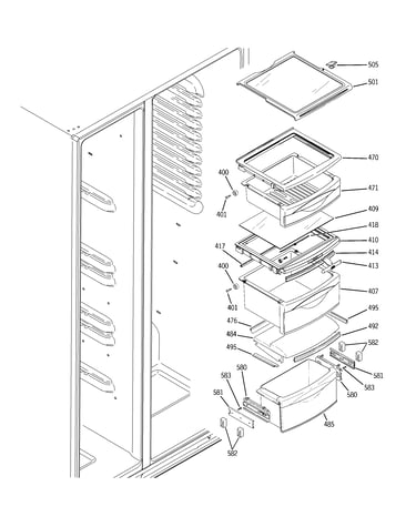 Fresh food shelves