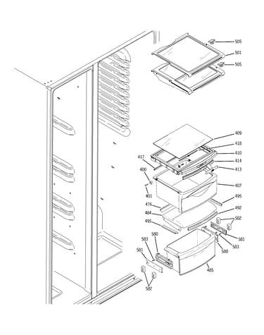 Fresh food shelves