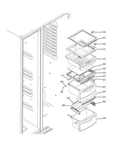 Fresh food shelves