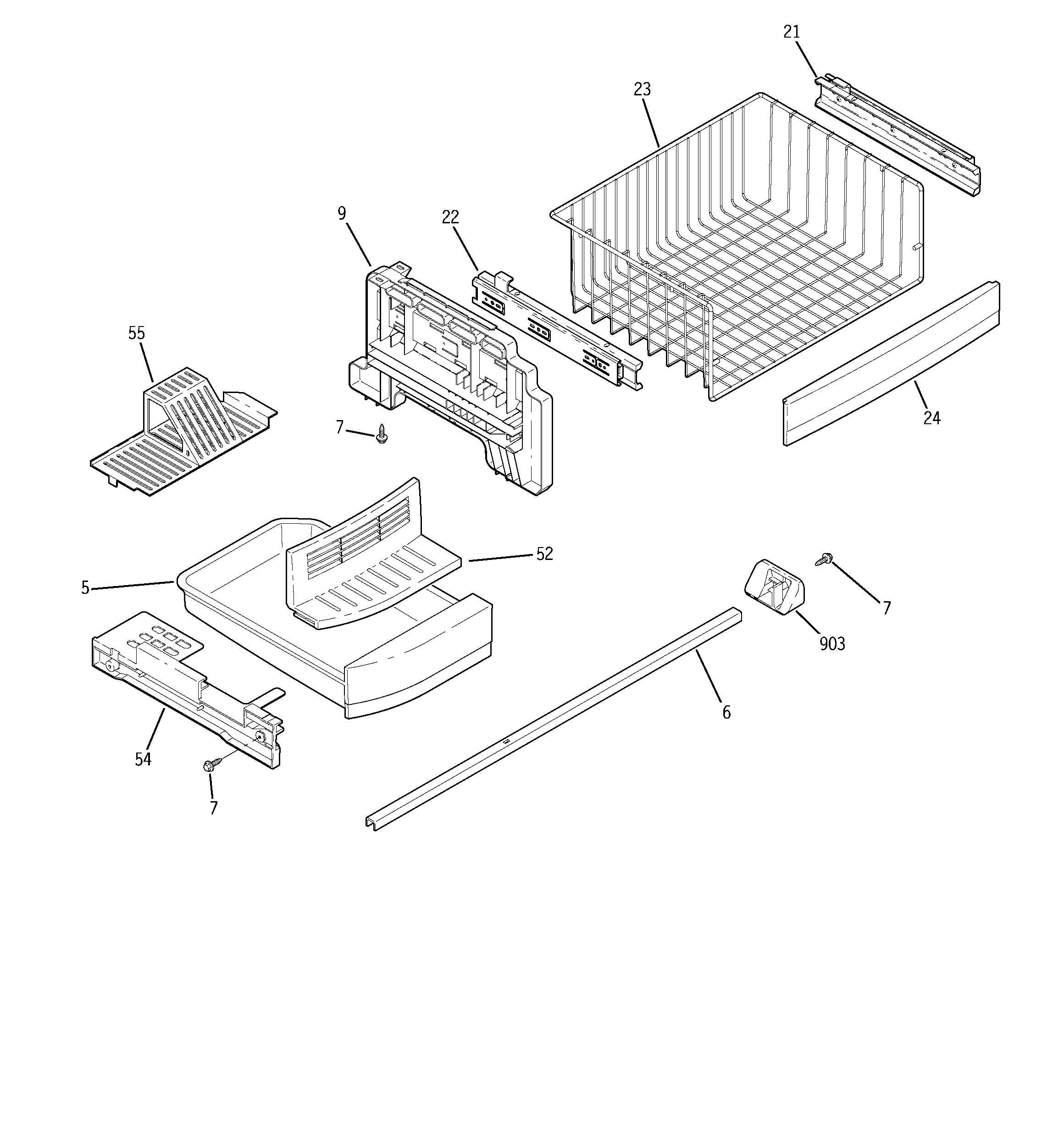 Freezer shelves