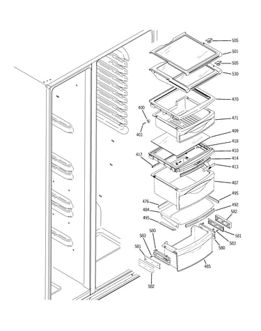 Fresh food shelves