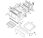 Hotpoint RGB790SER2SA door & drawer parts diagram