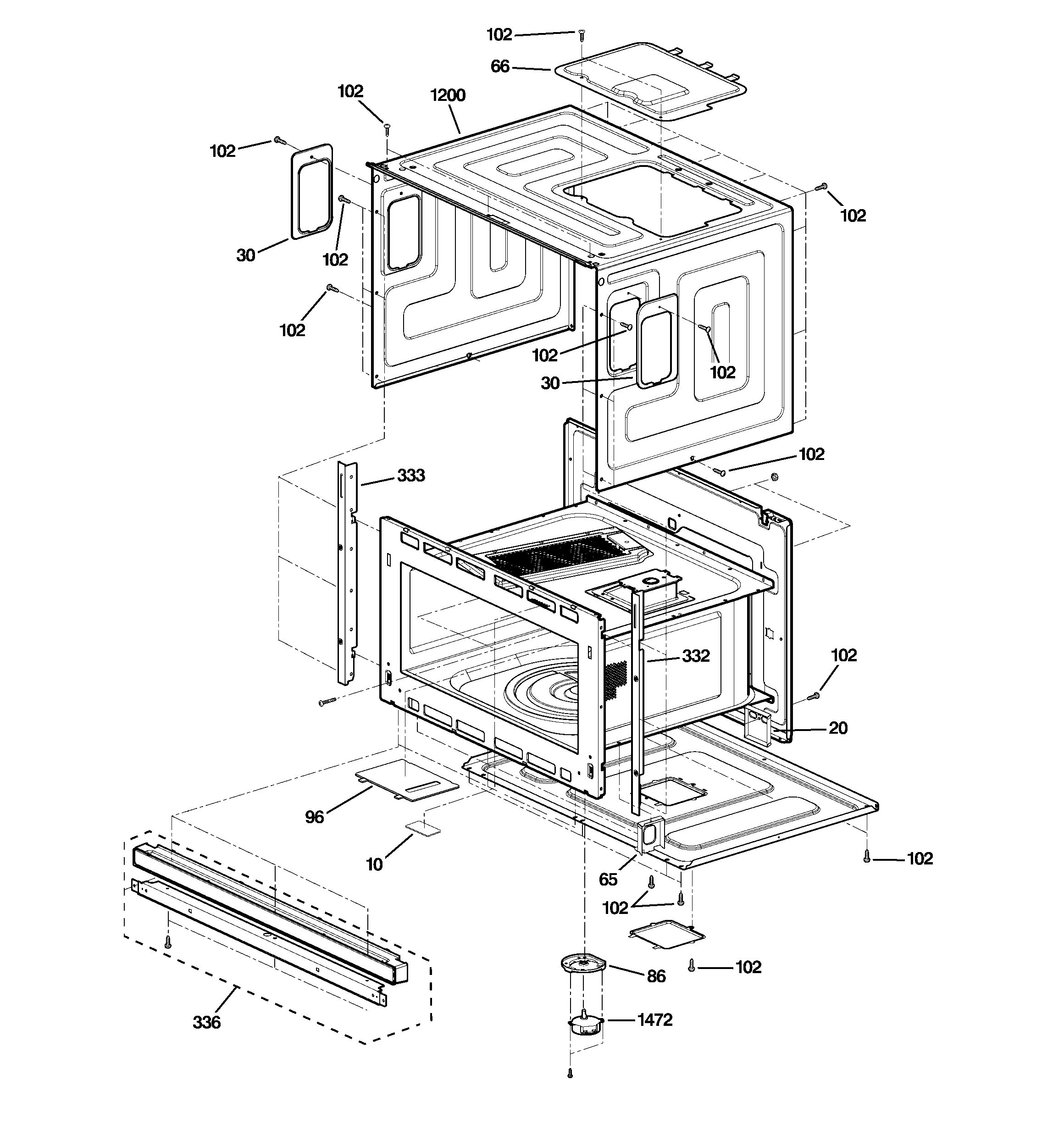 Oven cavity parts