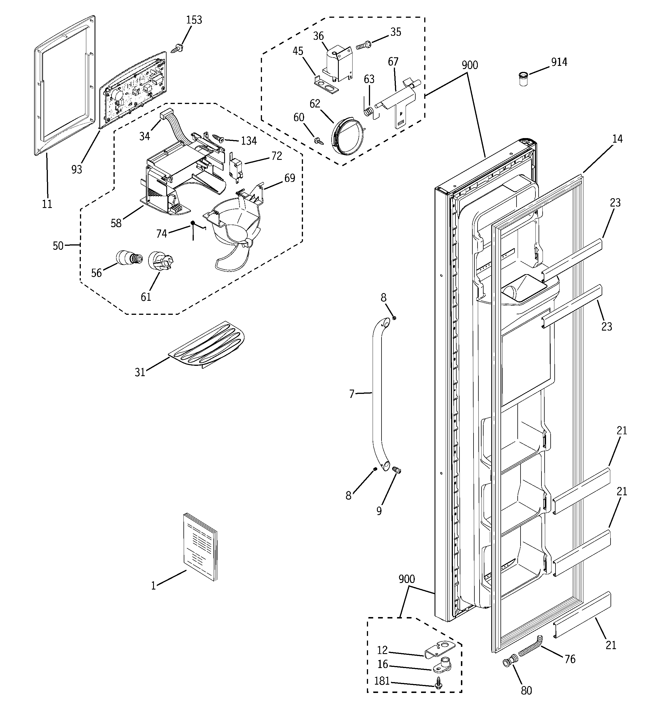 Freezer door
