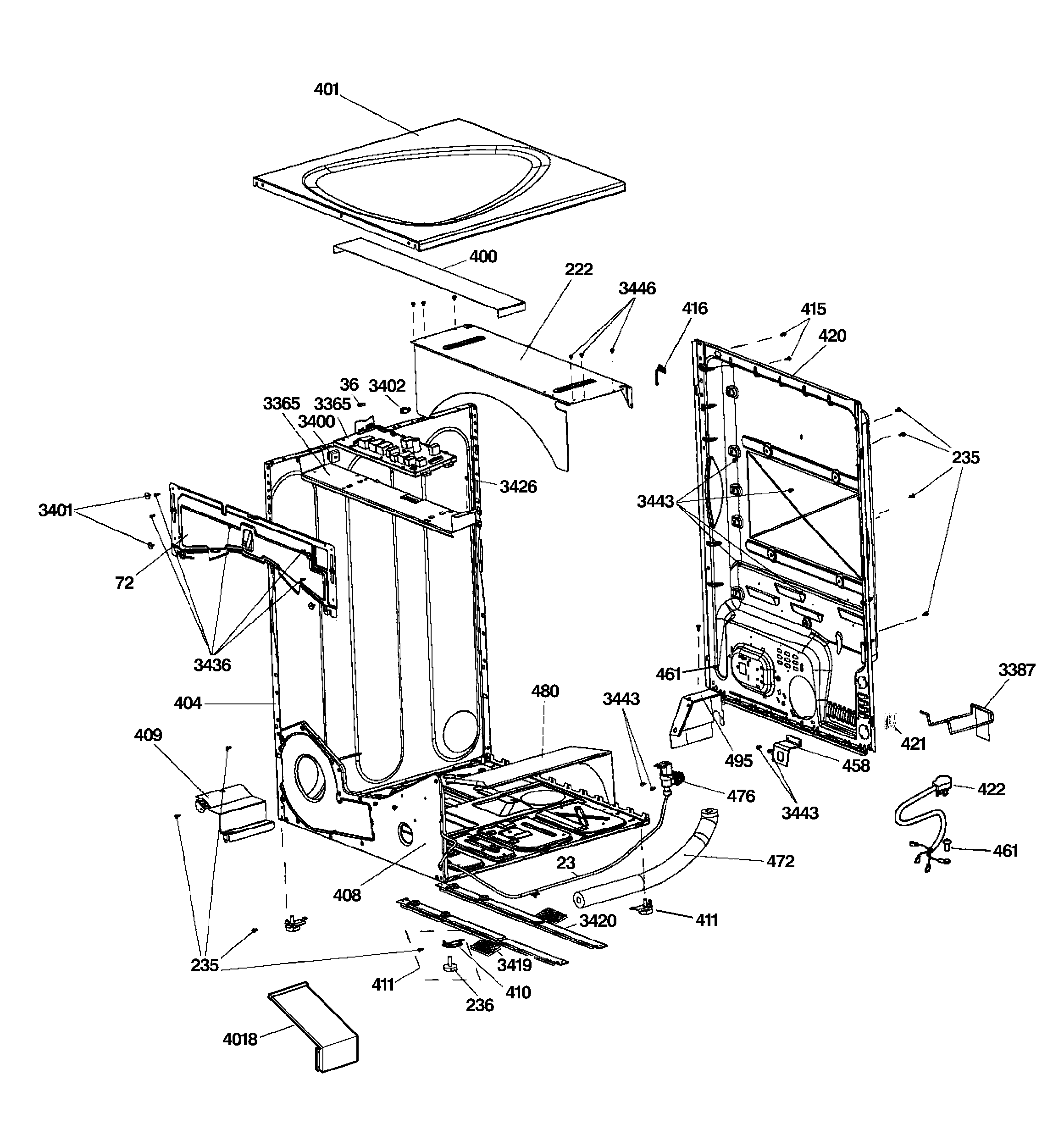 Cabinet & top panel