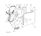 GE DHDSR46GG9WW front panel & door diagram