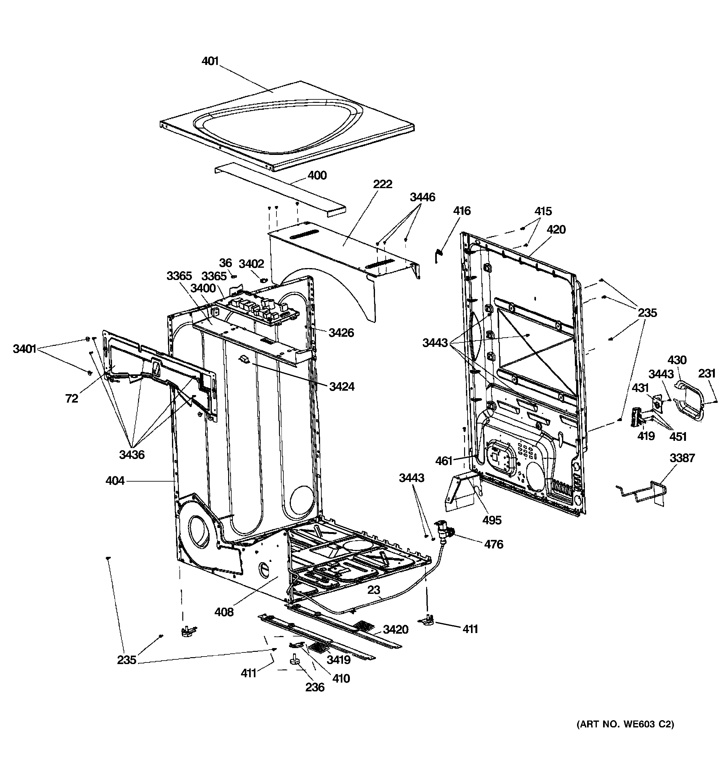 Cabinet & top panel
