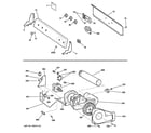 GE PTDN600EM0WT backsplash, blower & motor assembly diagram
