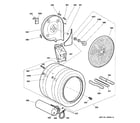 GE PFDS455GL0MV drum diagram