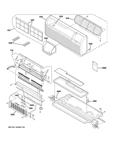 Grille, heater & base pan parts