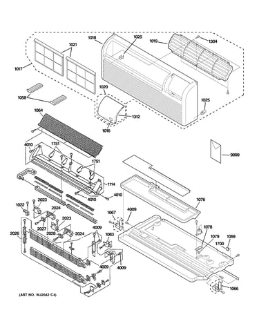 Grille, heater & base pan parts