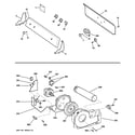 GE GTDX205EM1CC backsplash, blower & motor assembly diagram