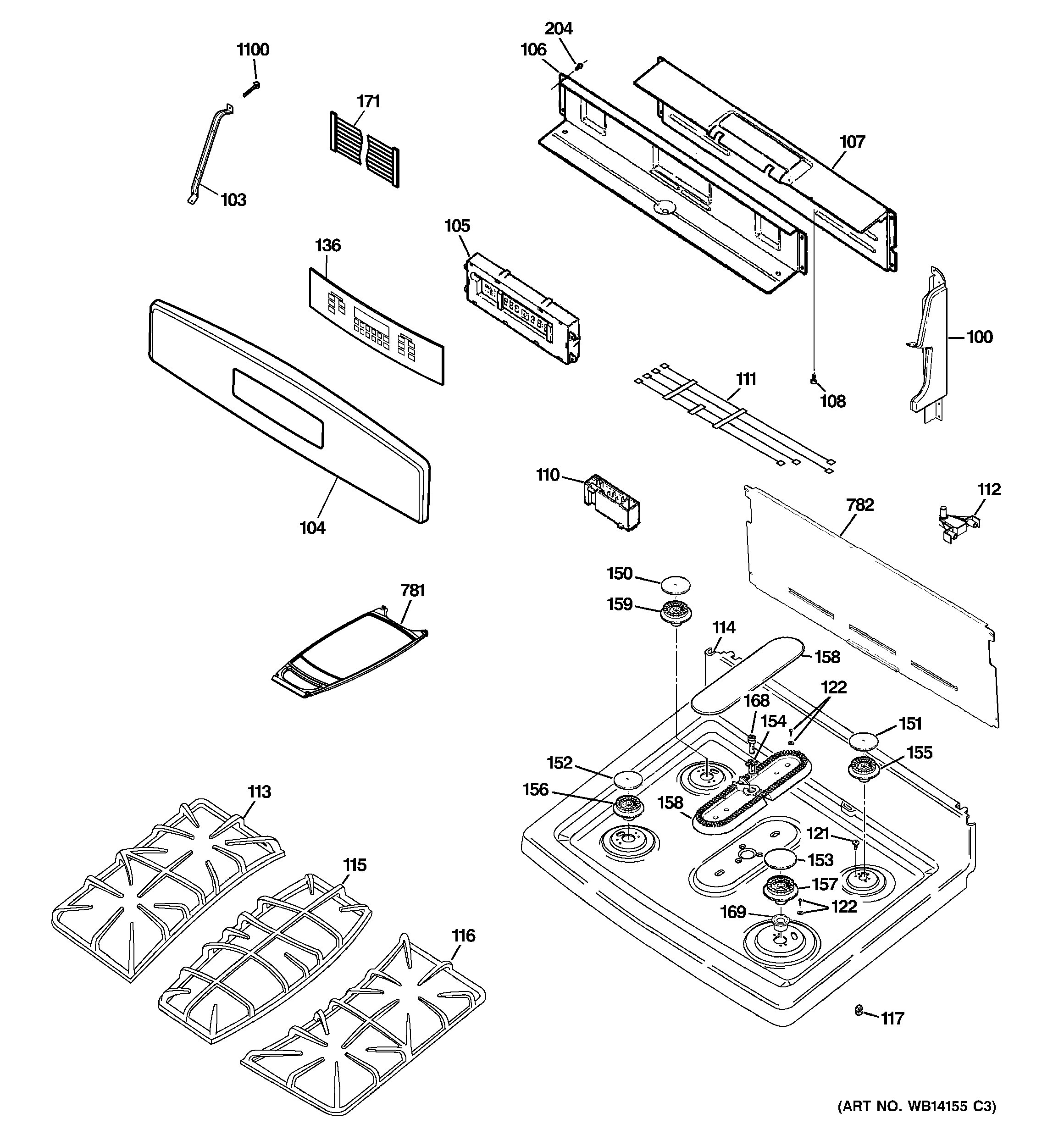 Control panel & cooktop