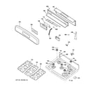 GE JGB400SEP3SS control panel & cooktop diagram