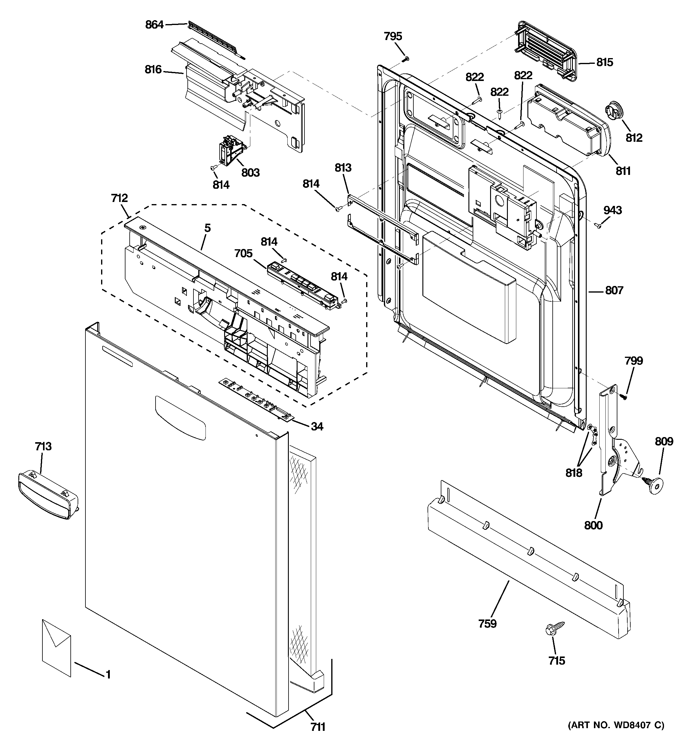 Escutcheon & door assembly