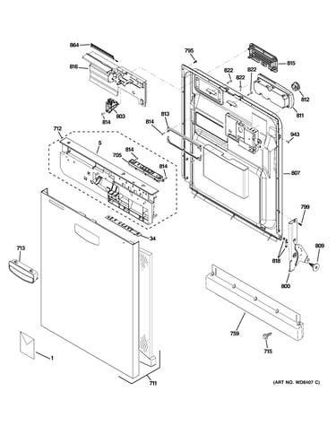 Escutcheon & door assembly