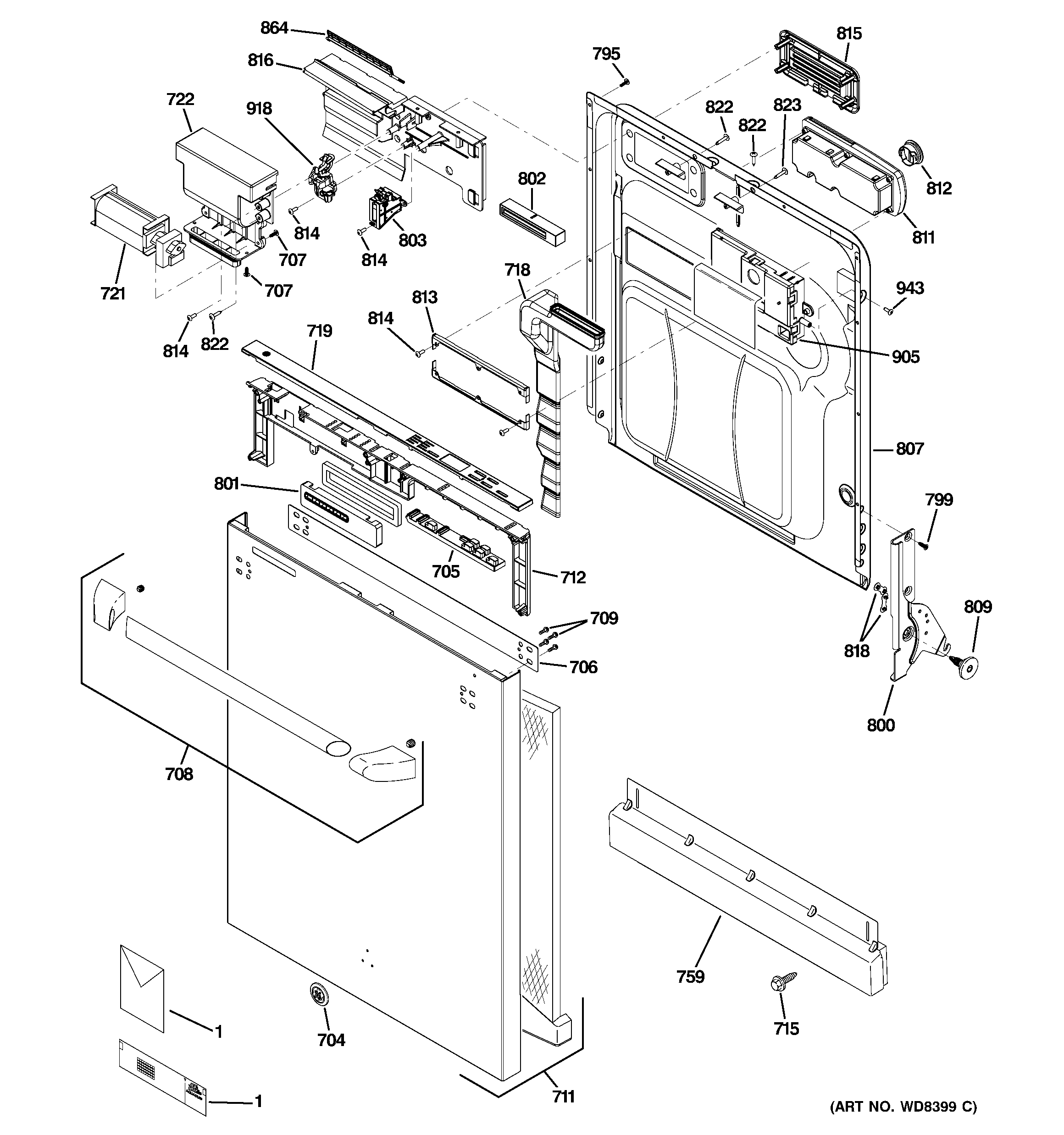 Escutcheon & door assembly