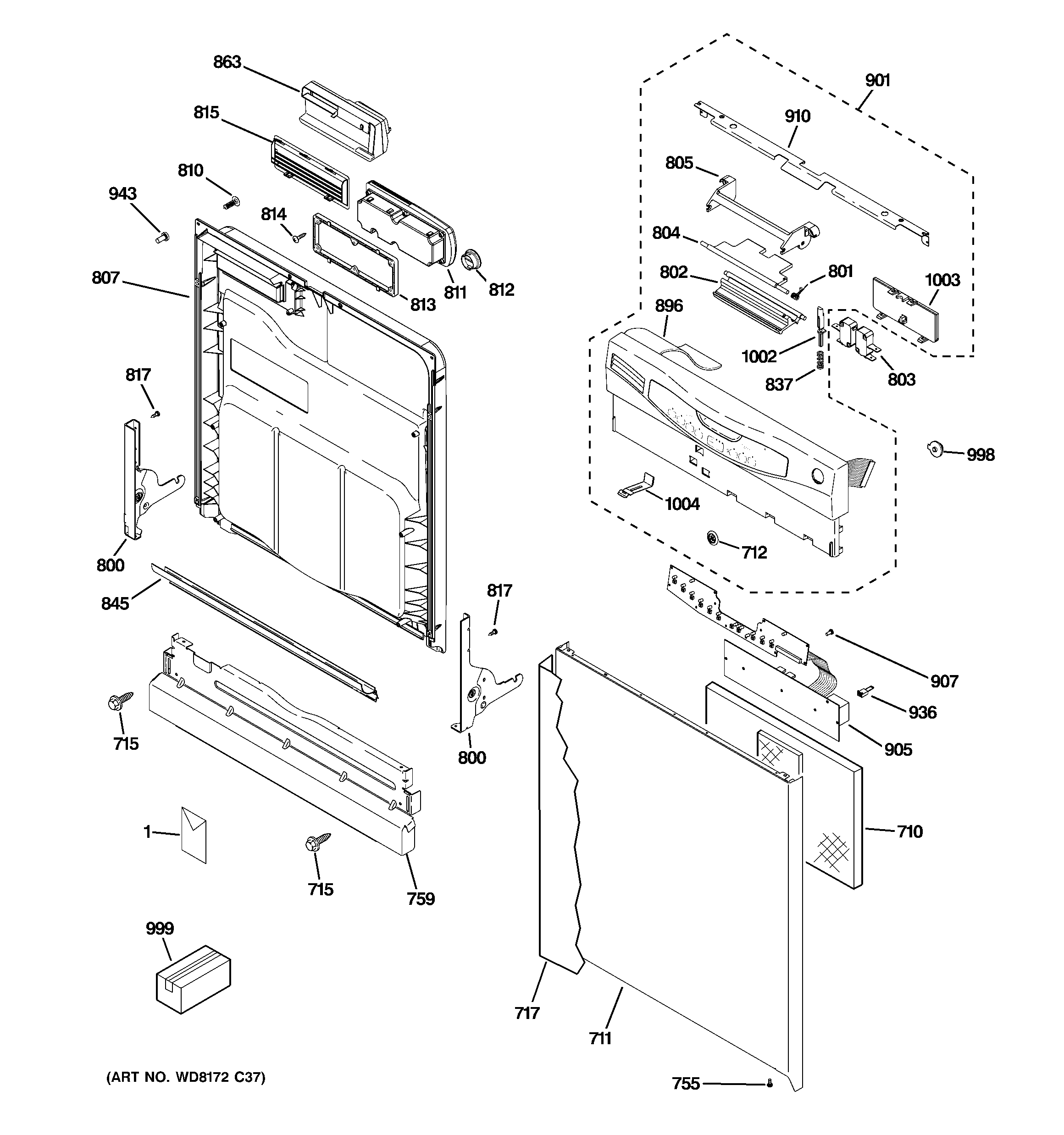 Escutcheon & door assembly