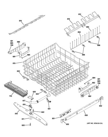 Upper rack assembly