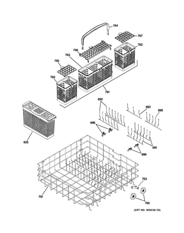 Lower rack assembly