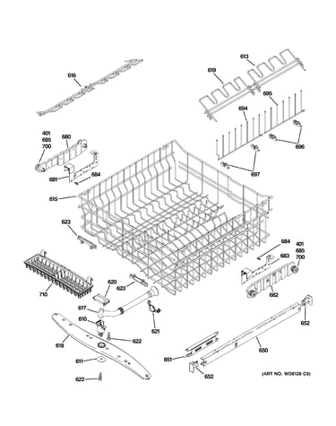 Upper rack assembly