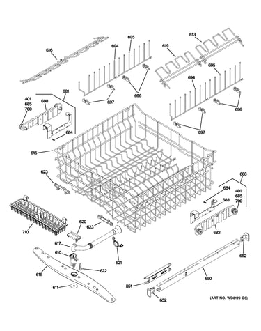 Upper rack assembly