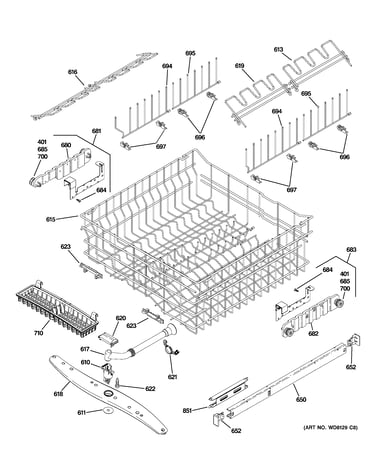 Upper rack assembly